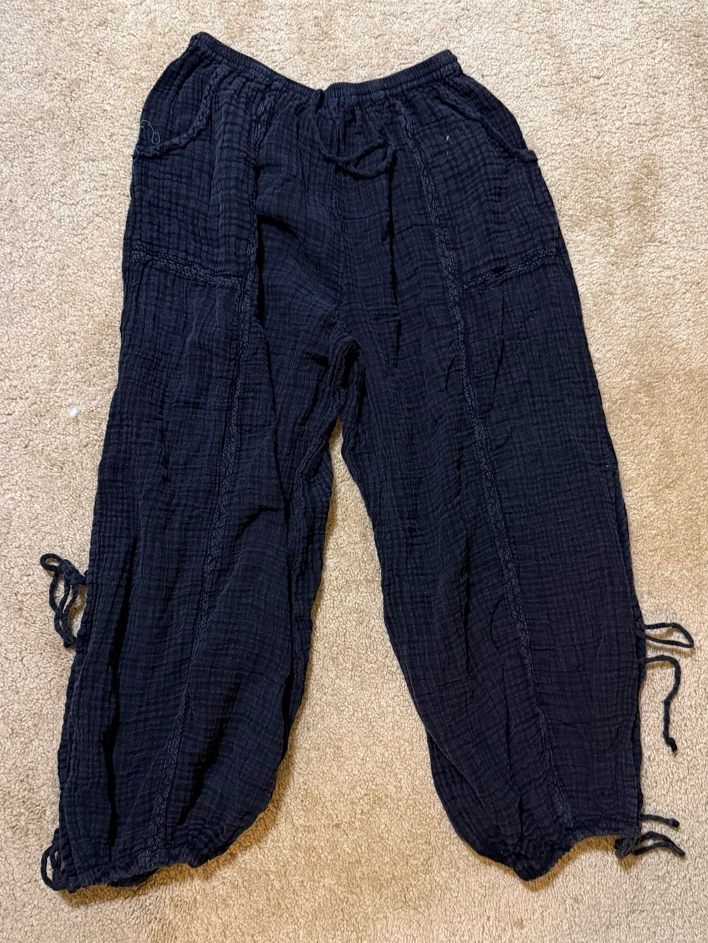 Urban Outfitters Kids Black Textured Drawstring Joggers